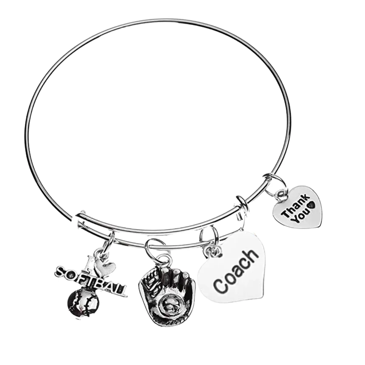 Softball Coach Bangle Bracelet