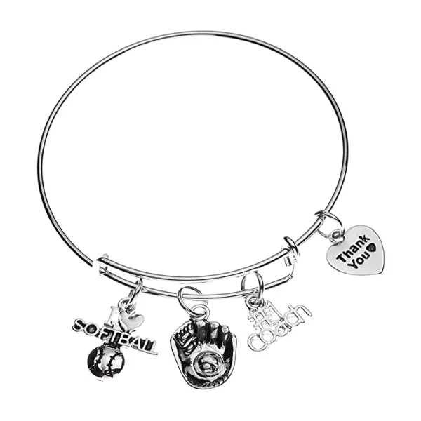 Softball Coach Bangle Bracelet