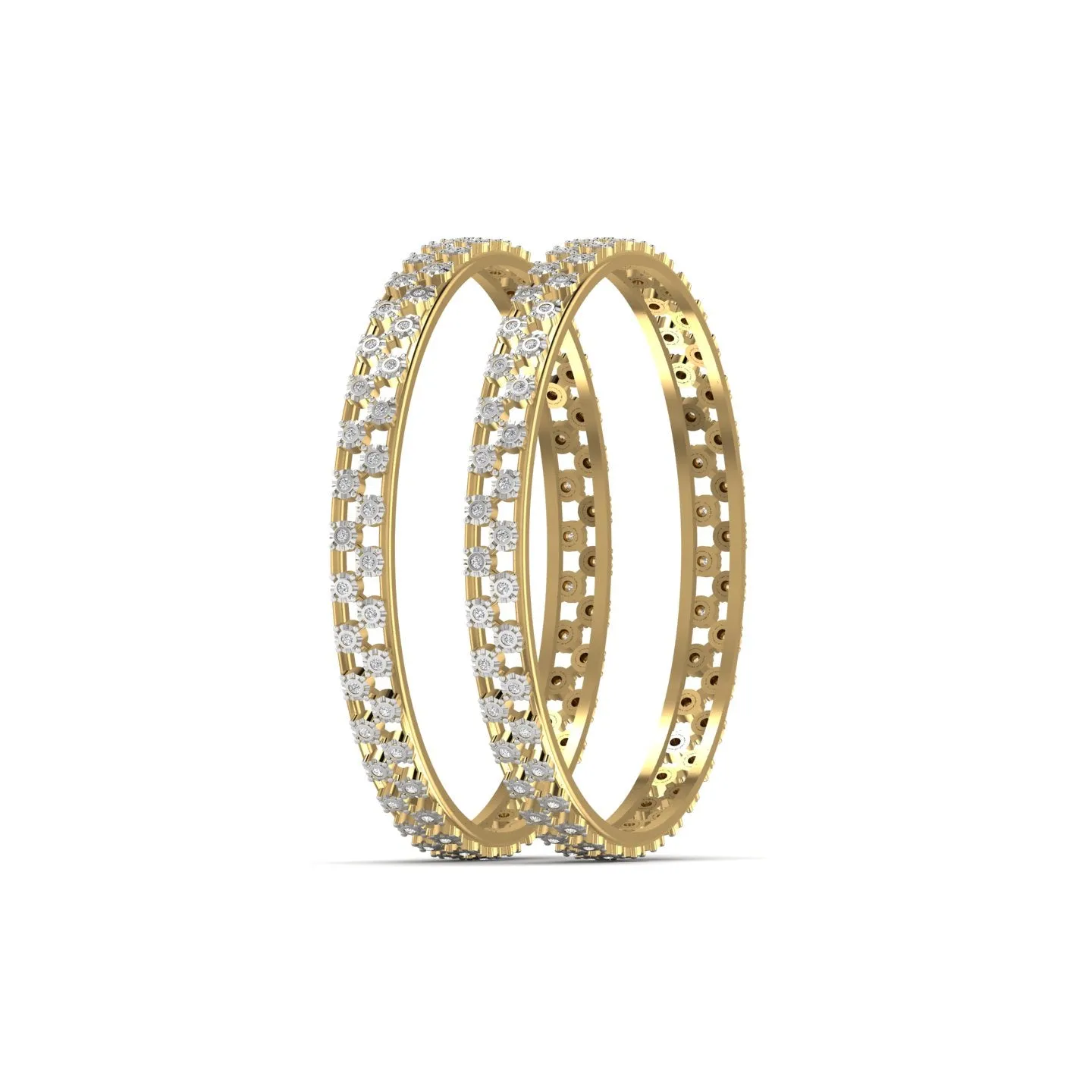 Sparkling Diamond Gold Bangle