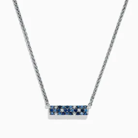 Splash Sterling Silver Blue Sapphire Necklace, 0.95 TCW