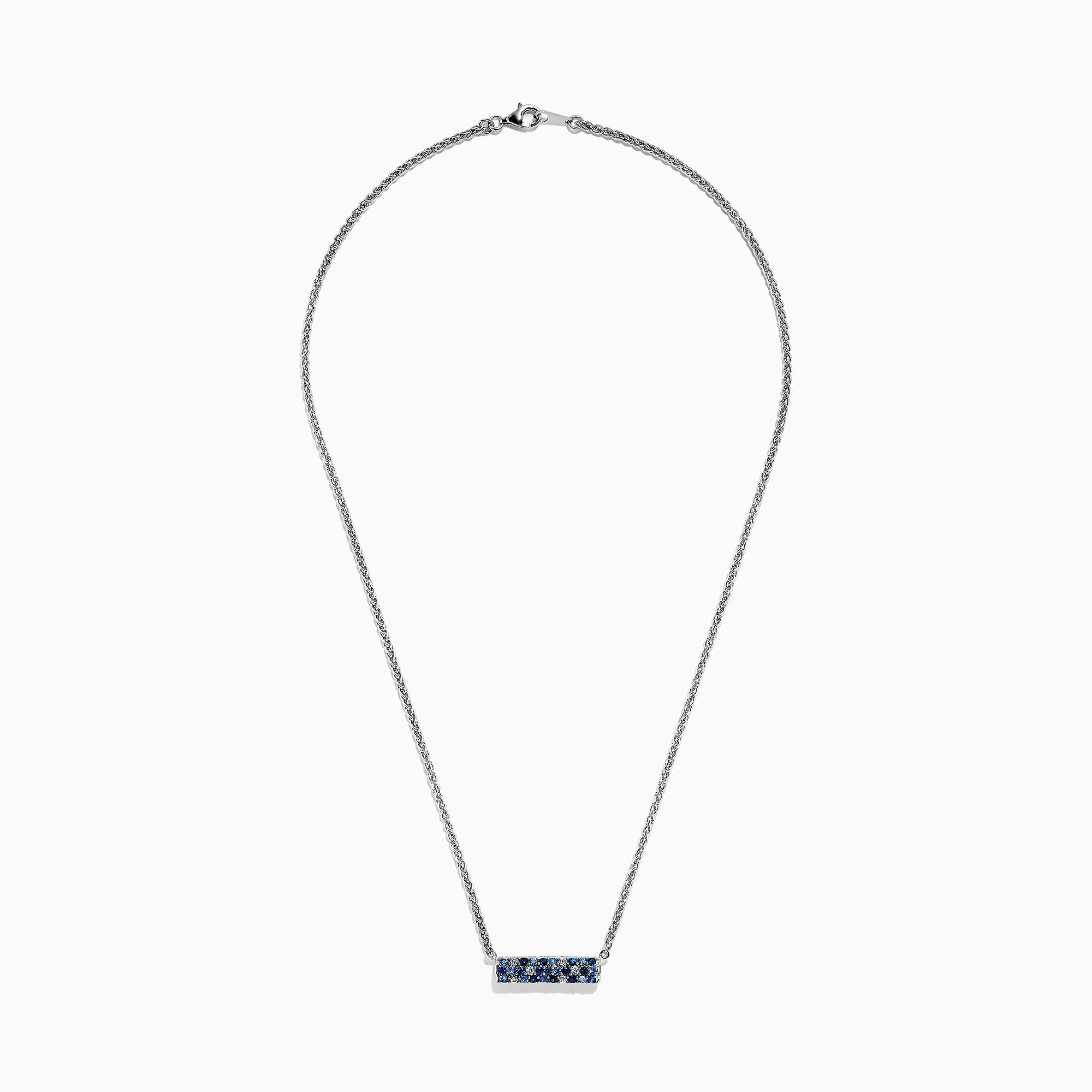 Splash Sterling Silver Blue Sapphire Necklace, 0.95 TCW