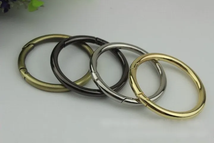 Spring O Ring 10 12 15 20 25 32 38 50 mm Round Metal Push Gate Snap Hook Trigger Lobster Clasp Clip Purse Bag Handbag Handle Wholesale