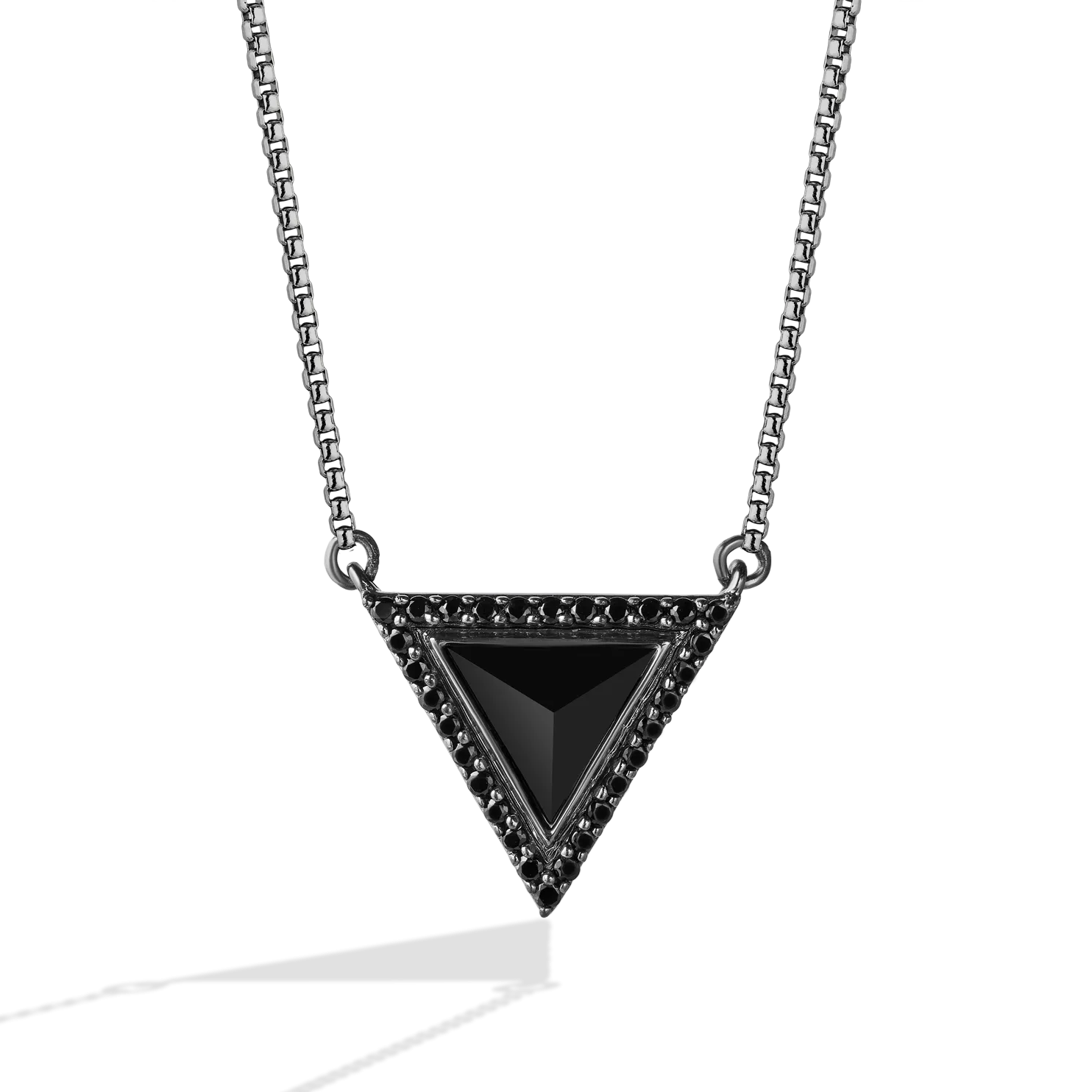 Star Wars™ Fine Jewelry DARK ARMOR WOMEN'S NECKLACE 1/4 CT.TW. Black Diamonds and Onyx Silver with Black Rhodium