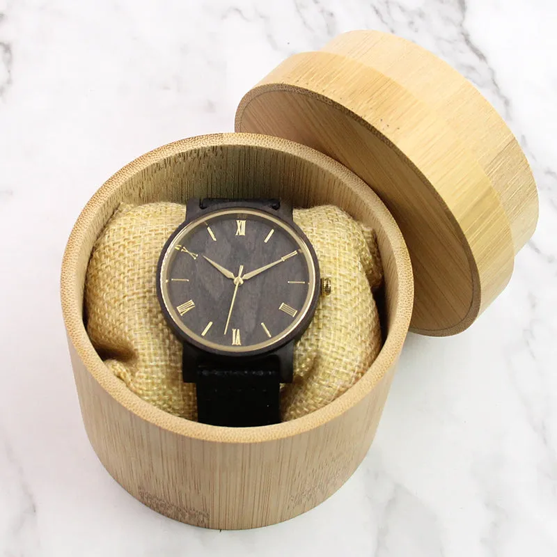 Starlight Wood Watch | Black Sandalwood Leather