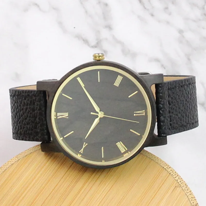 Starlight Wood Watch | Black Sandalwood Leather