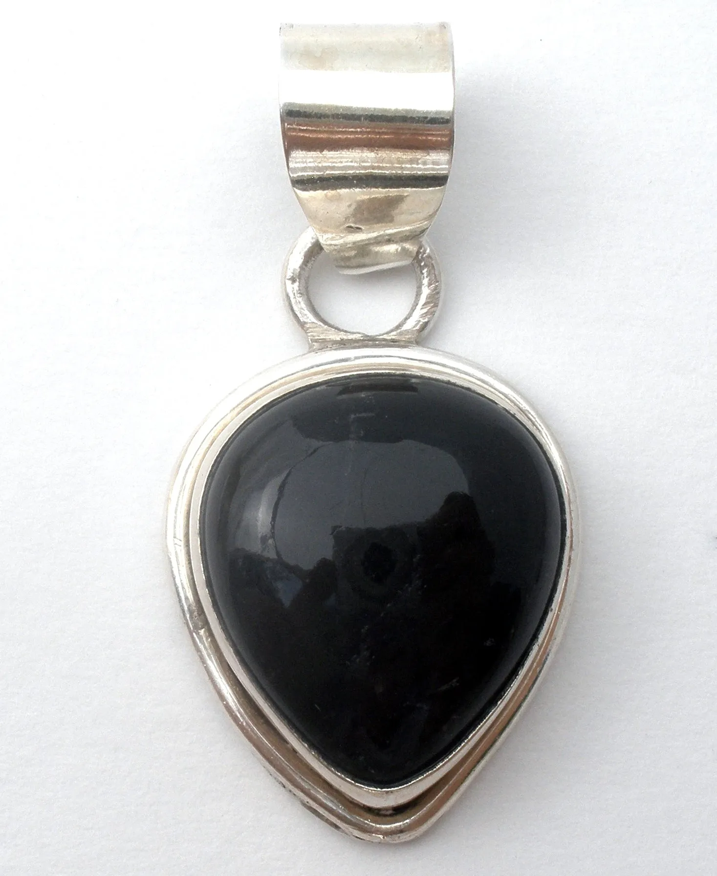 Sterling Silver Black Onyx Necklace Pendant