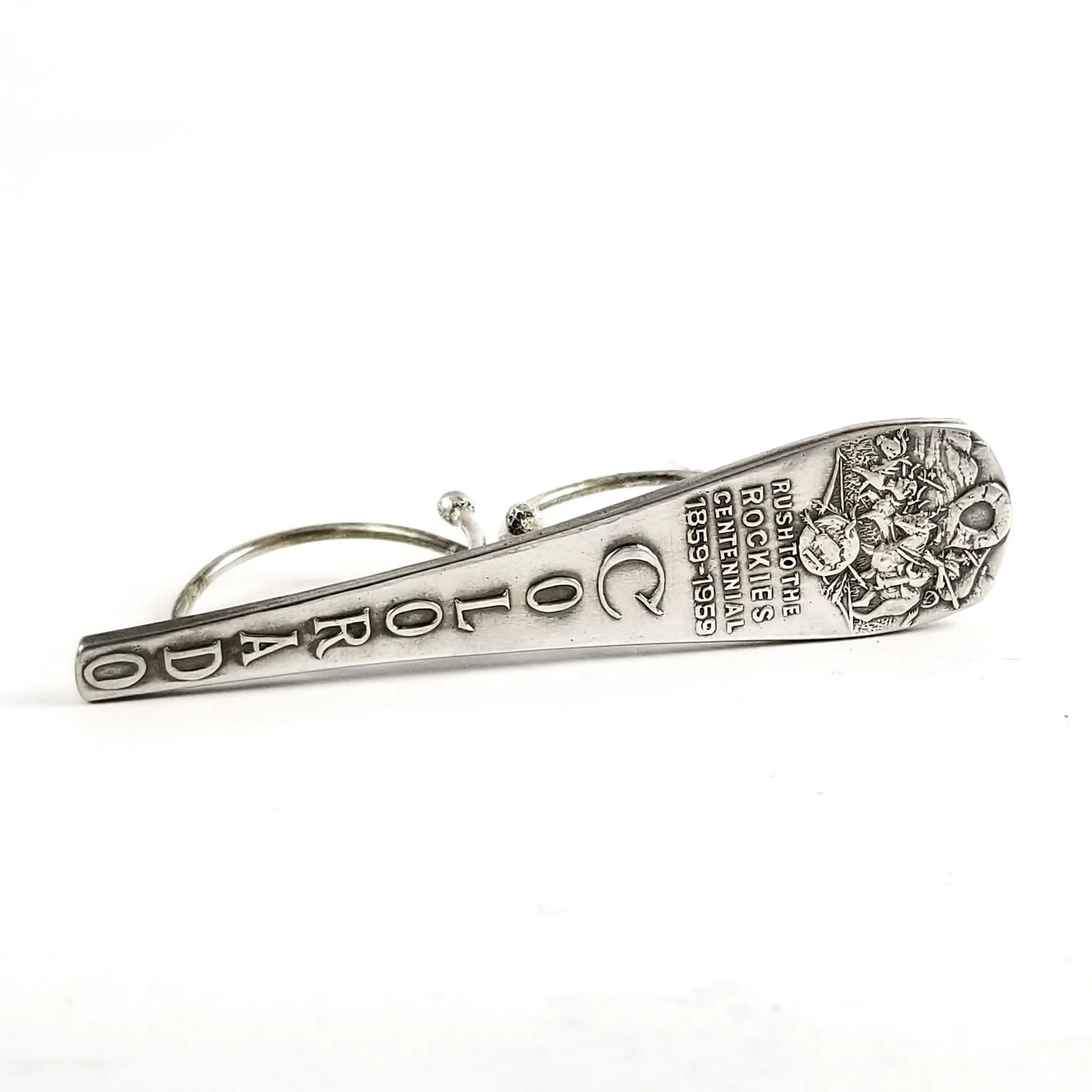 Sterling Silver Colorado Souvenir Spoon Knuckle Duster Ring