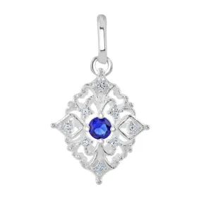 Sterling Silver Sapphire Pendant & Chain