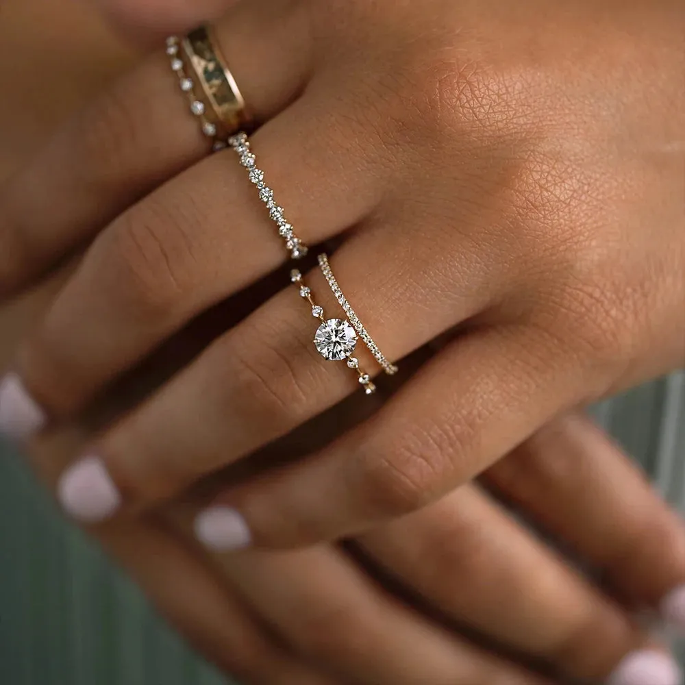 Sterling Silver White Crystal Ring