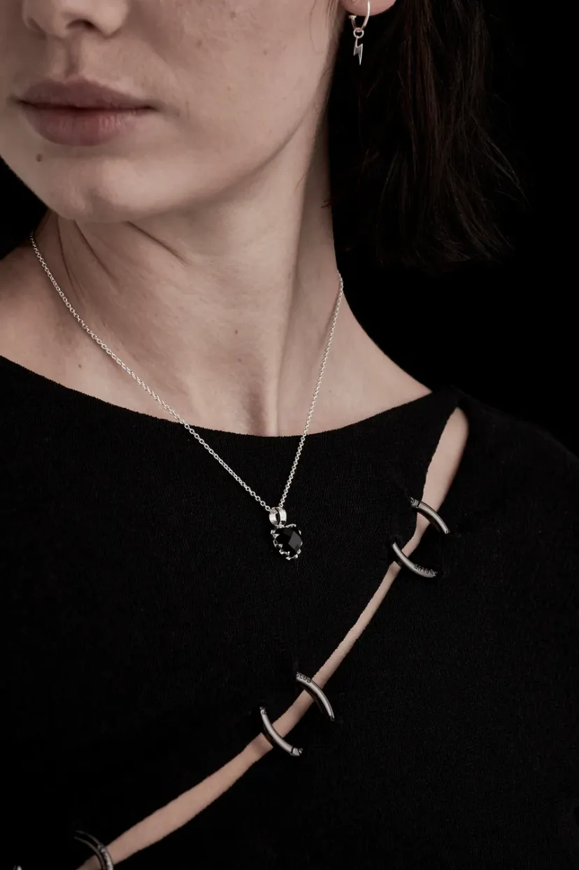 Stolen Girlfriends Club Jewellery - Love Claw Necklace, Onyx/Silver