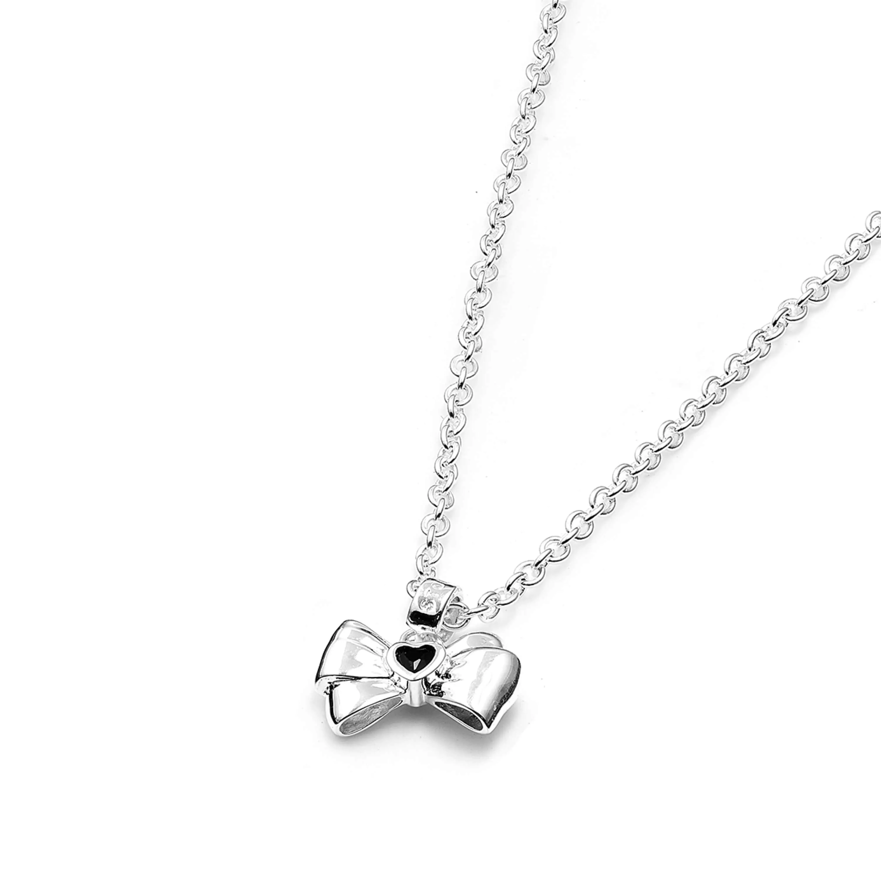 Stolen Girlfriends Club x Walker & Hall Gothic Bow Necklace - Sterling Silver & Onyx