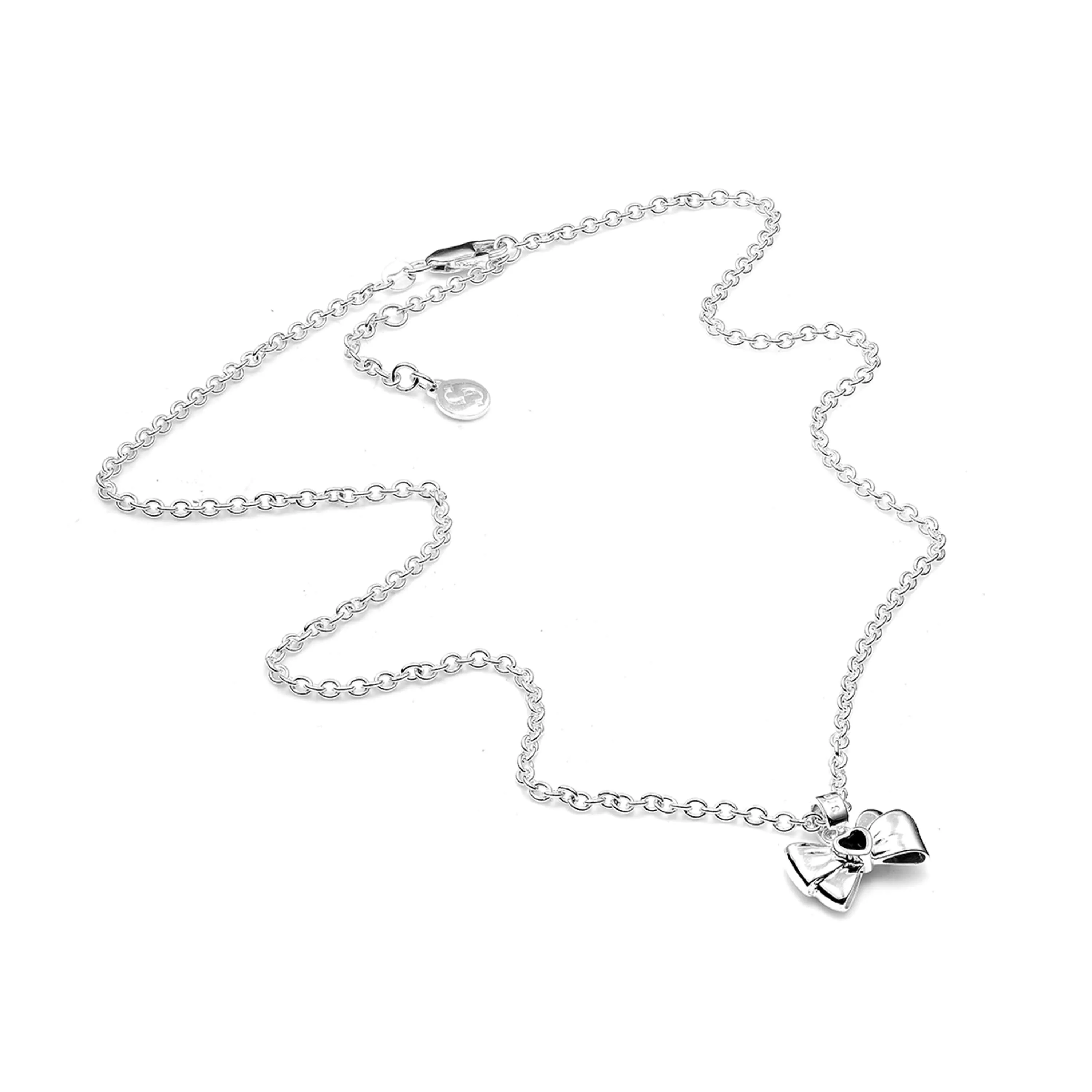 Stolen Girlfriends Club x Walker & Hall Gothic Bow Necklace - Sterling Silver & Onyx