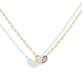 Sweetheart Necklace Diamond & Purple Sapphire