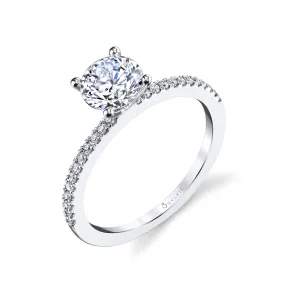 Sylvie 14K White Gold .13ctw Diamond Engagement Ring Semi-Mount (92799)