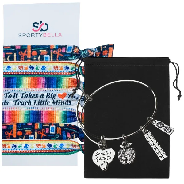 Teacher Bracelet and Hair Ties Gift Set