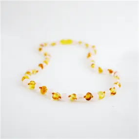 The Amber Monkey - Lemon Rose Quartz 18"