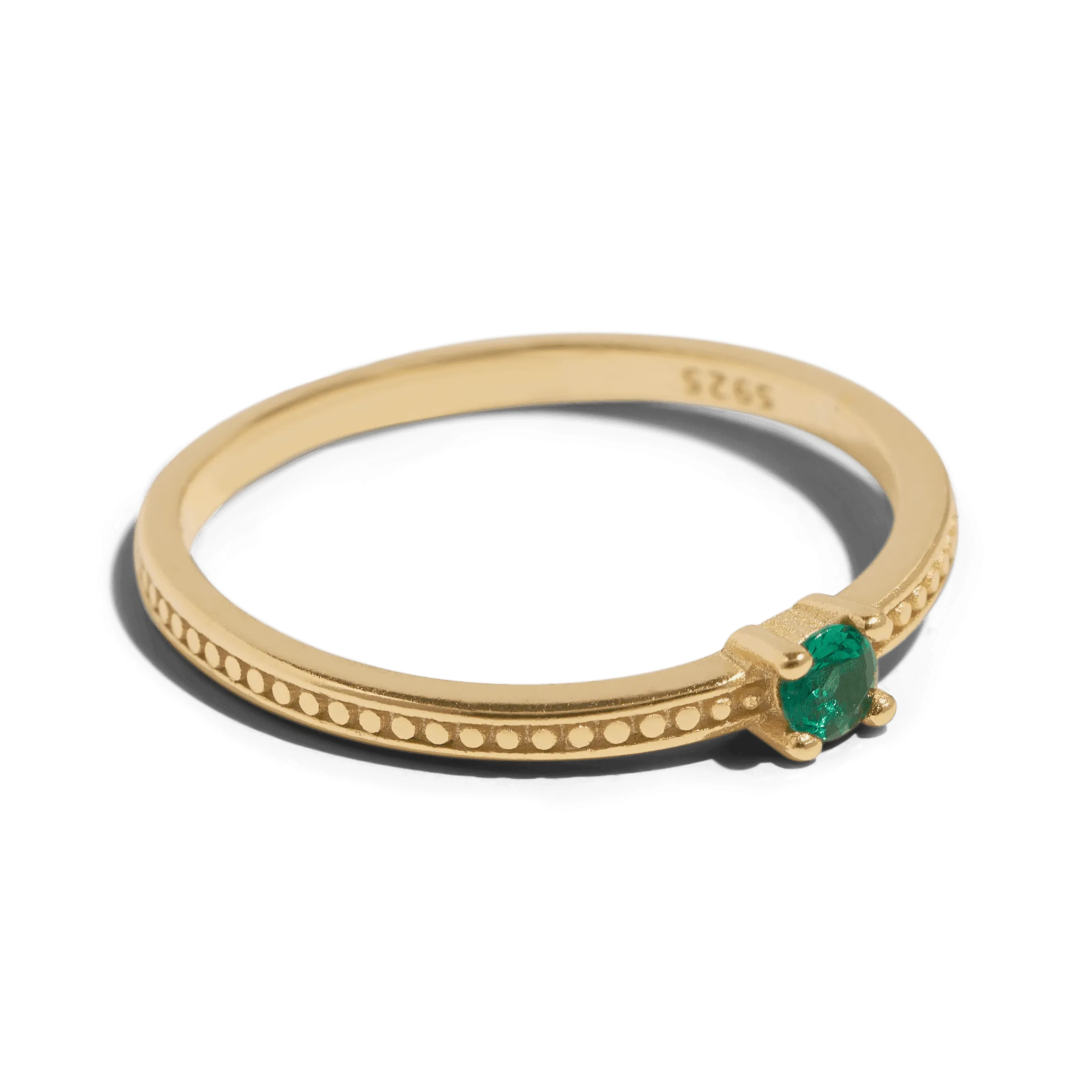 THE EMMA RING GREEN - Solid 14k gold