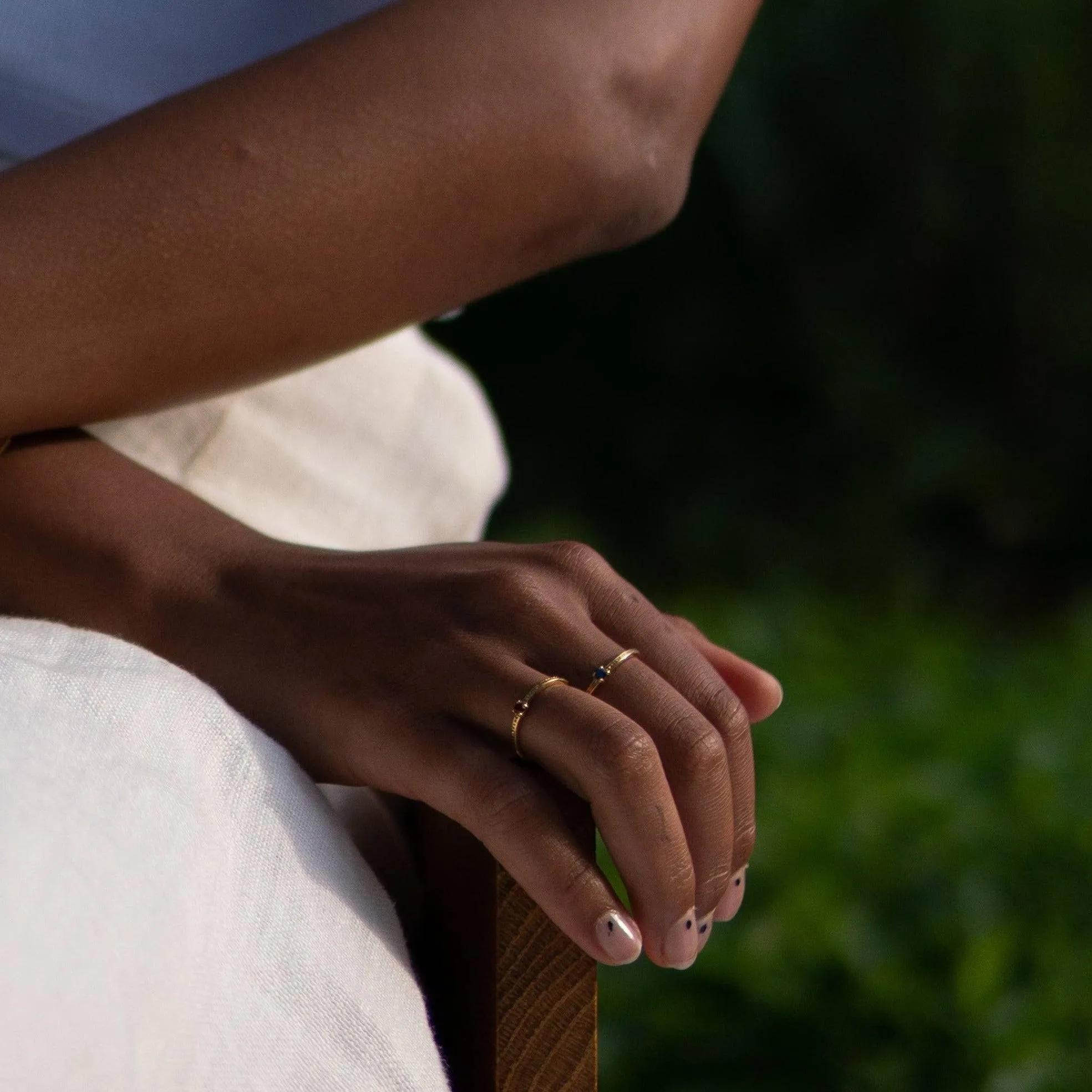 THE EMMA RING GREEN - Solid 14k gold