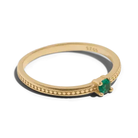 THE EMMA RING GREEN - Solid 14k gold