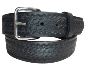 The "Basket Case" Black Leather Belt