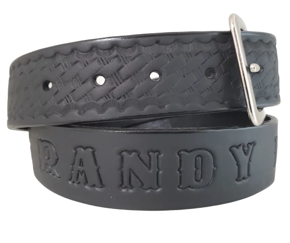 The "Basket Case" Black Leather Belt