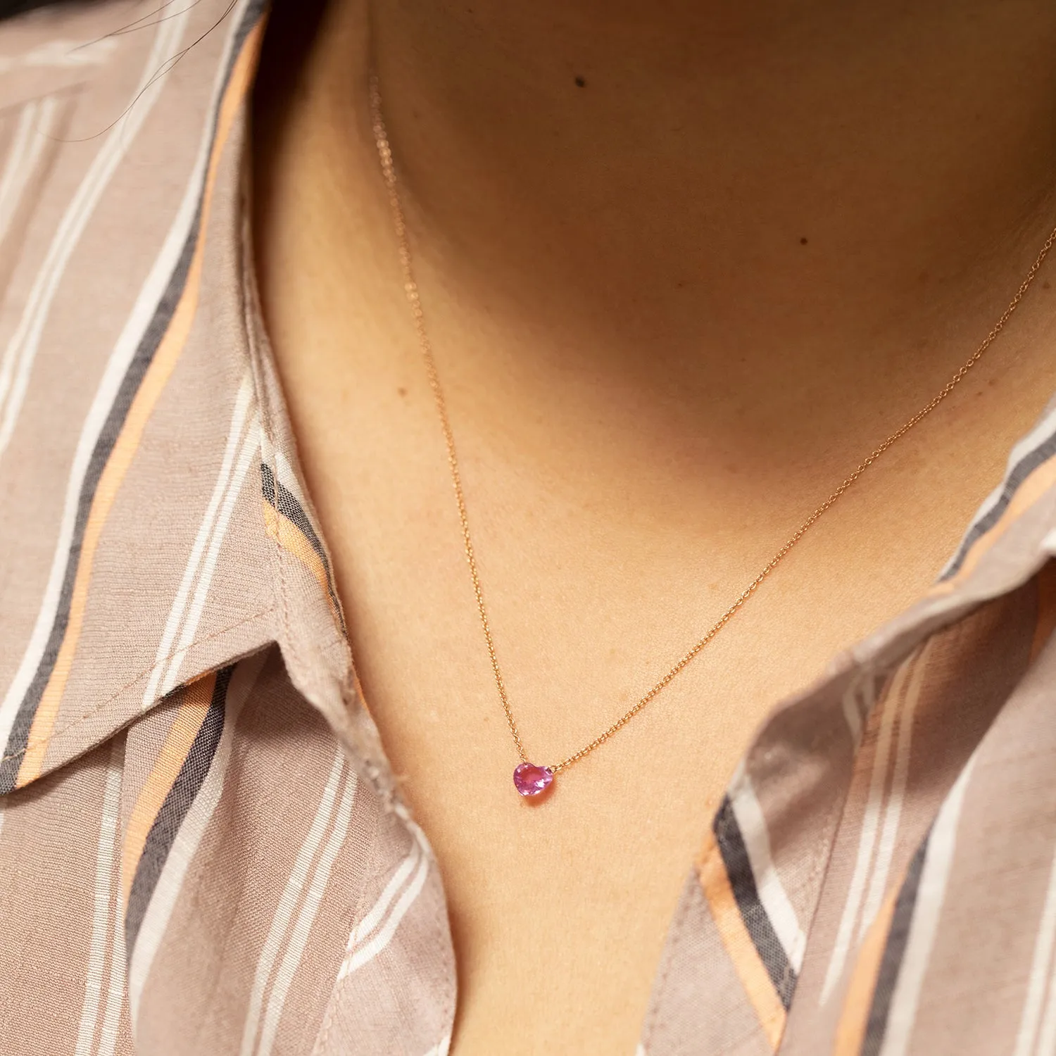 The Sweetheart Necklace - Pink Sapphire