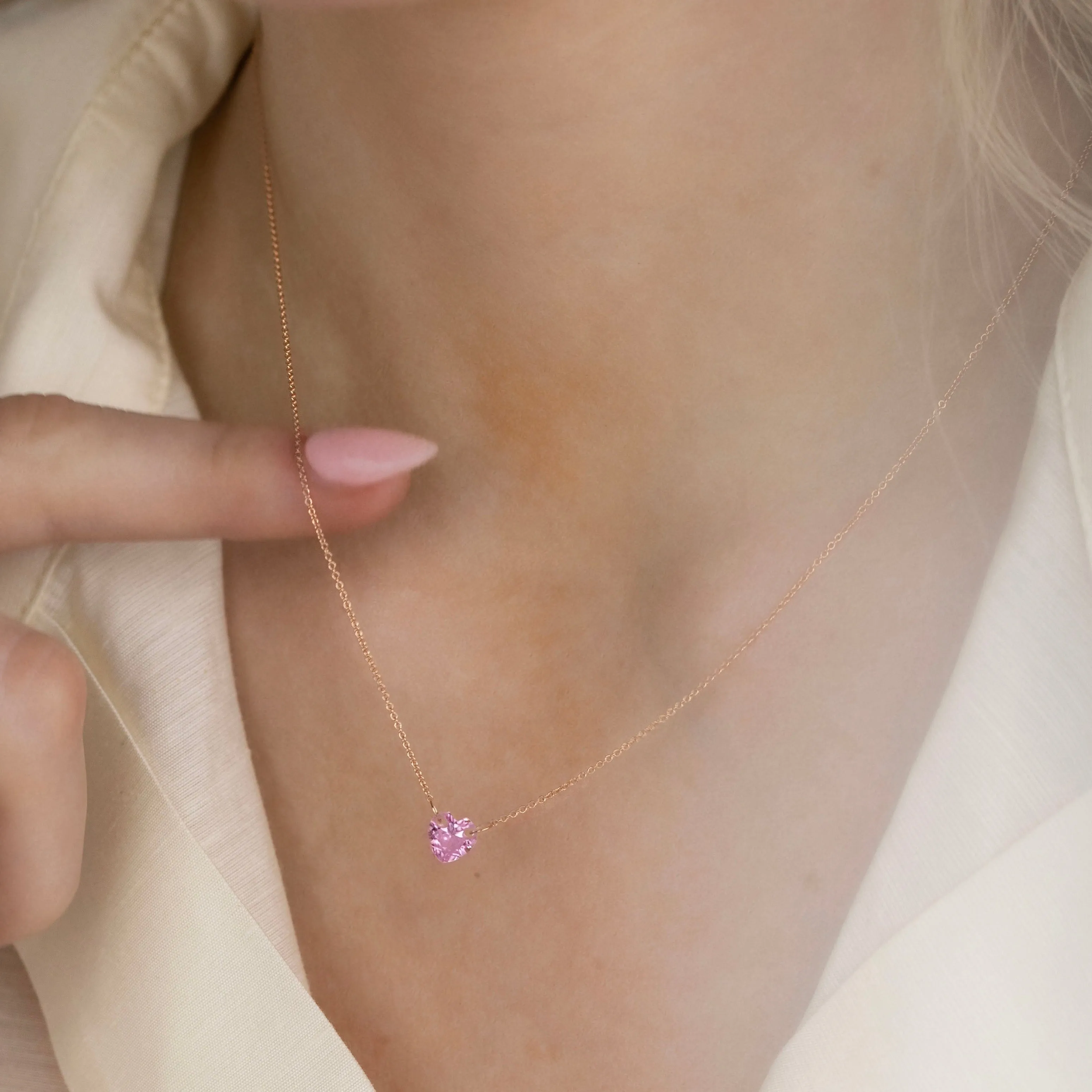 The Sweetheart Necklace - Pink Sapphire