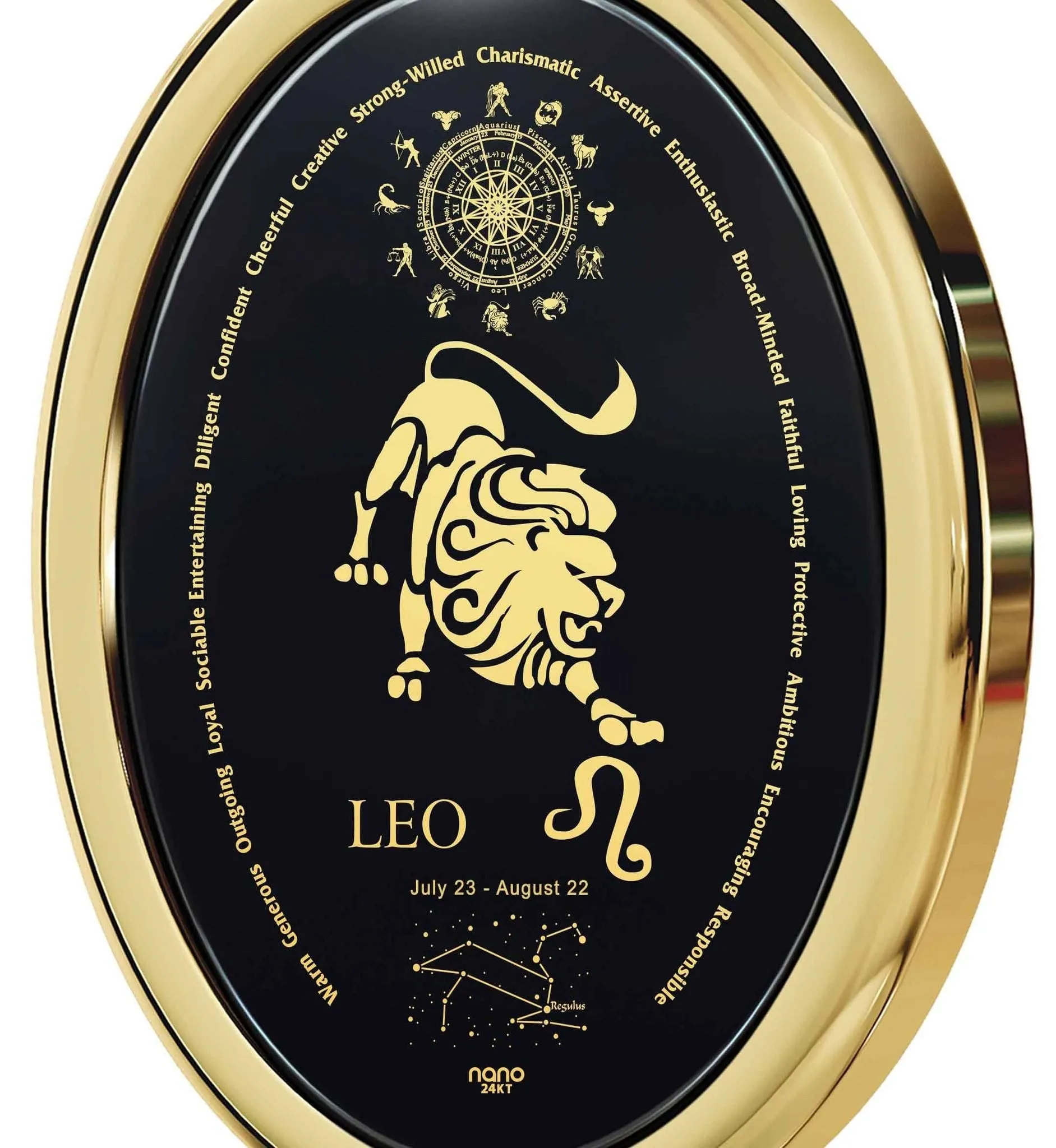 The World of Leo, 14k Gold Necklace, Onyx