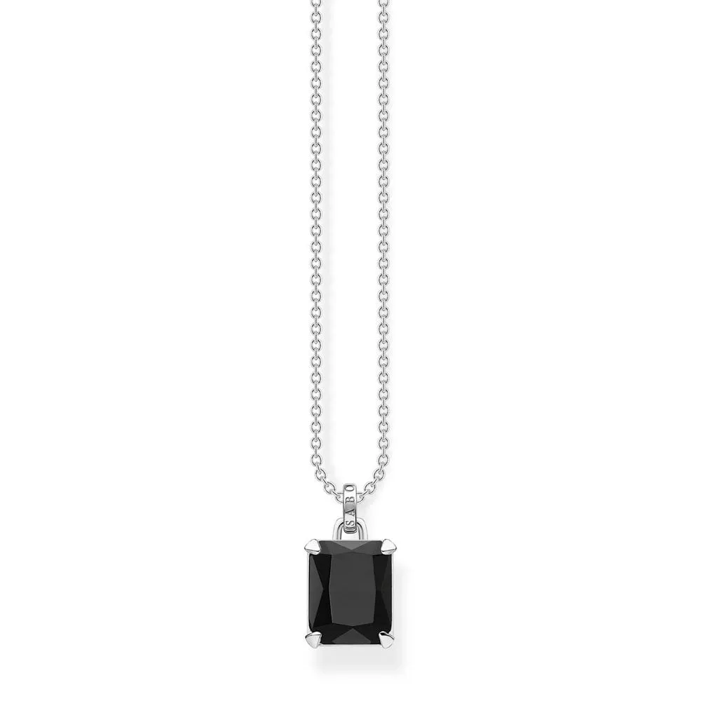 Thomas Sabo Sterling Silver Magic Stones Black Onyx Pendant On 40-45cm Chain