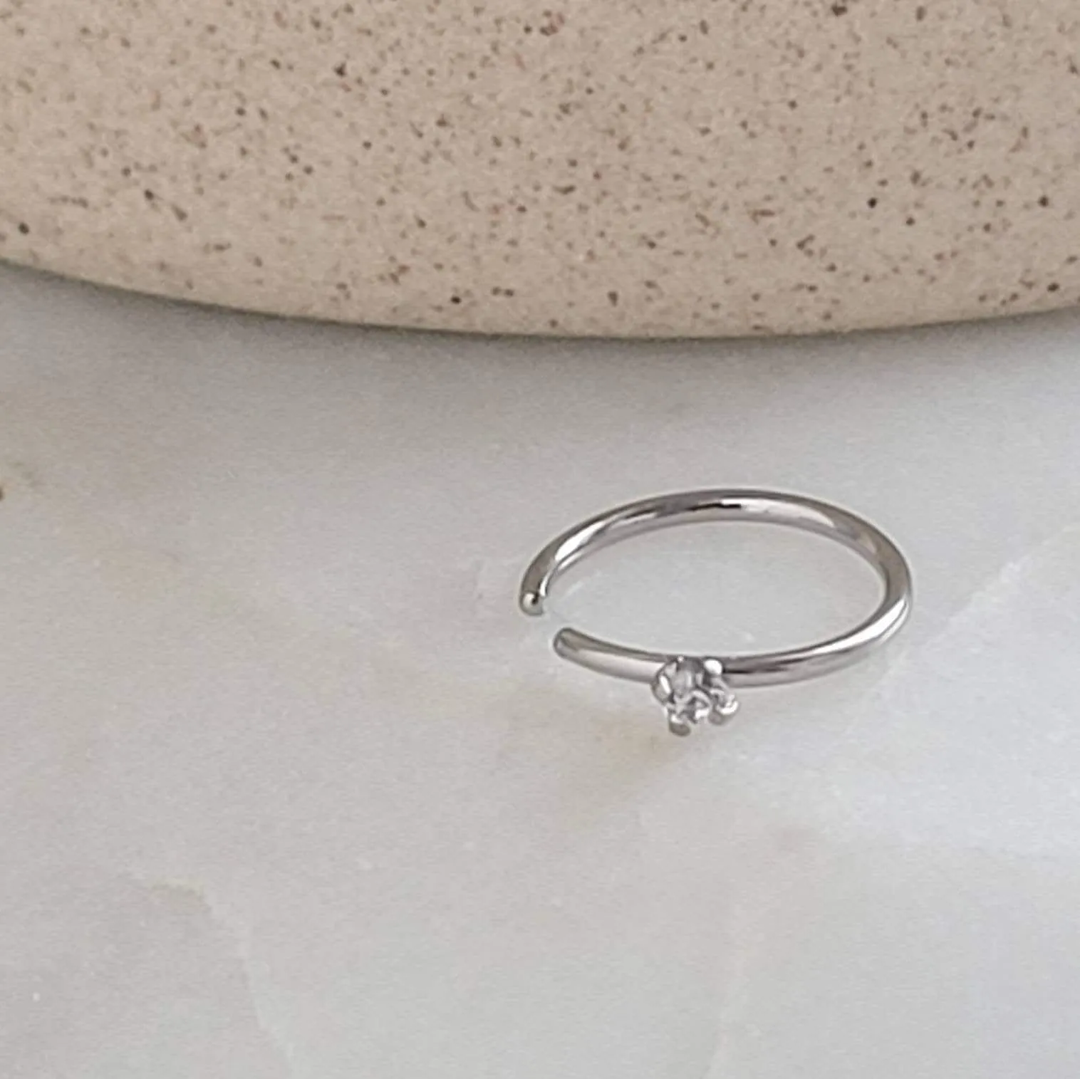 Tiny CZ Gemstone Nose Ring