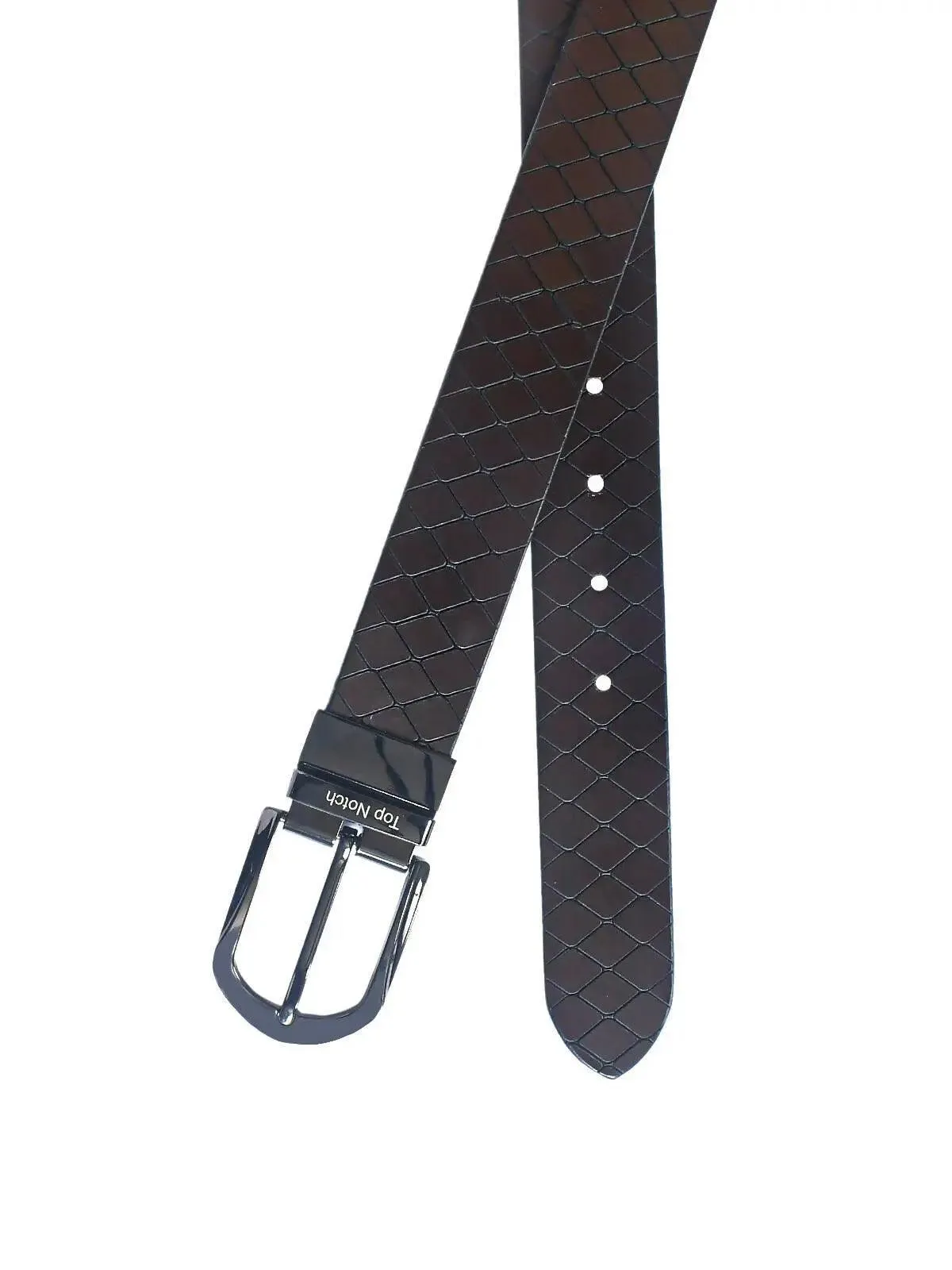 Top Notch Leather Belt for Men Colour - Black / Dark Brown Reversible Italian Belt (SKU TP0029)