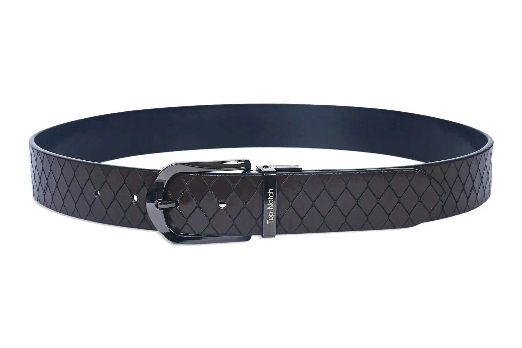 Top Notch Leather Belt for Men Colour - Black / Dark Brown Reversible Italian Belt (SKU TP0029)