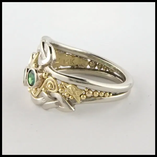 Tsavorite Chevron Custom Ring