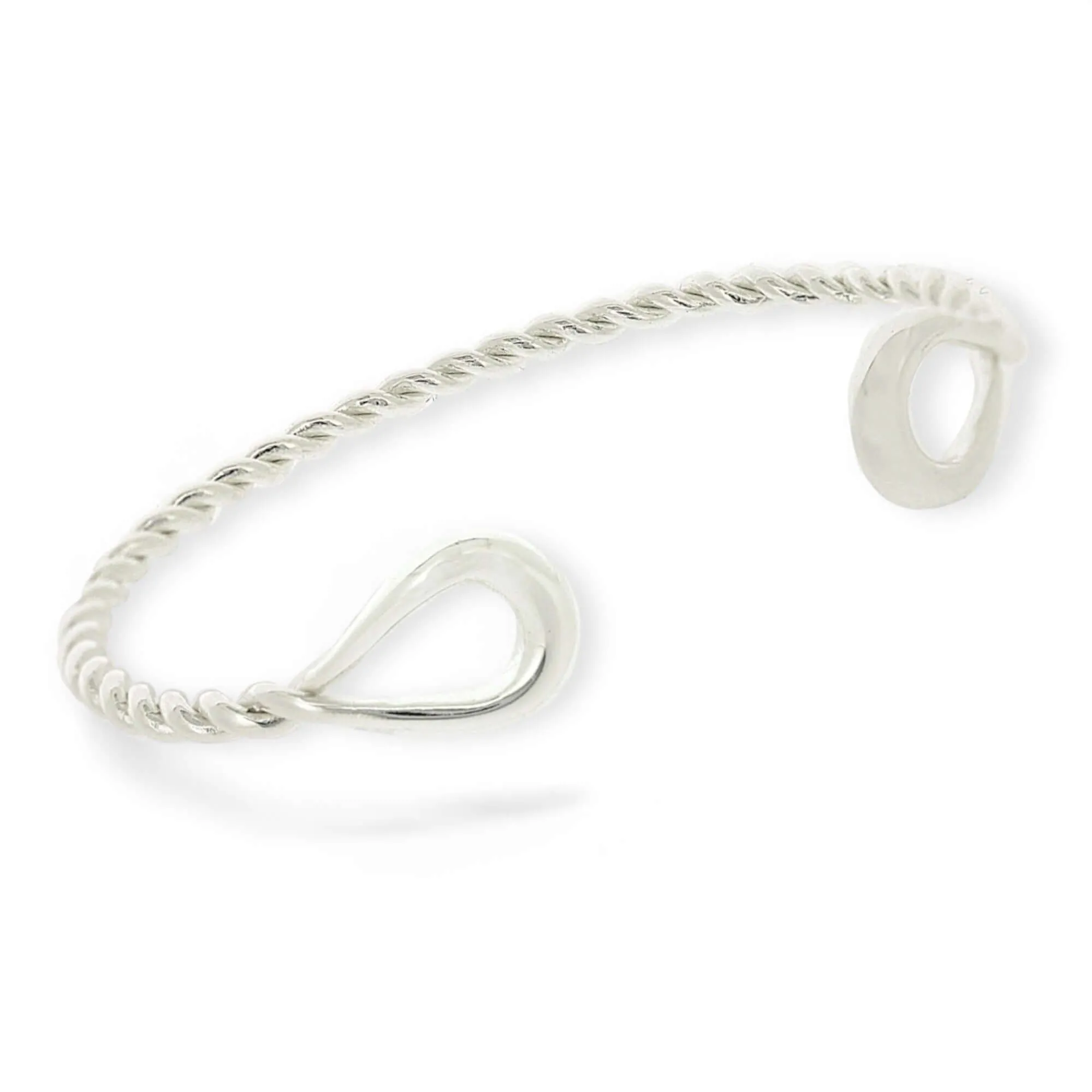 Unisex Sterling Silver Cuff Bangle - The Bawsey Torc