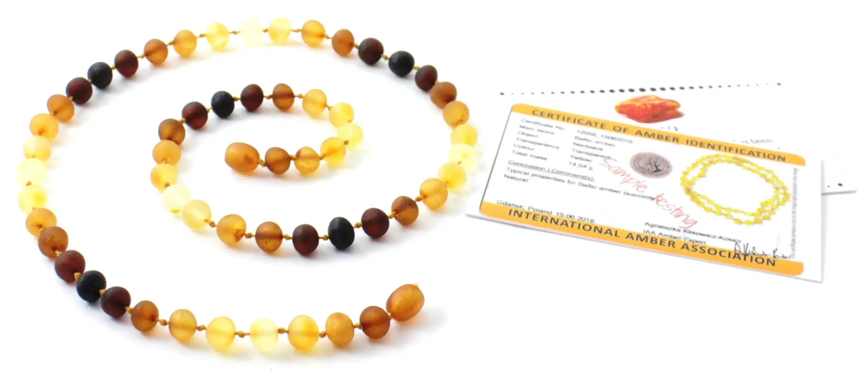 Unpolished Amber Adult Necklace Multi Color Various Sizes