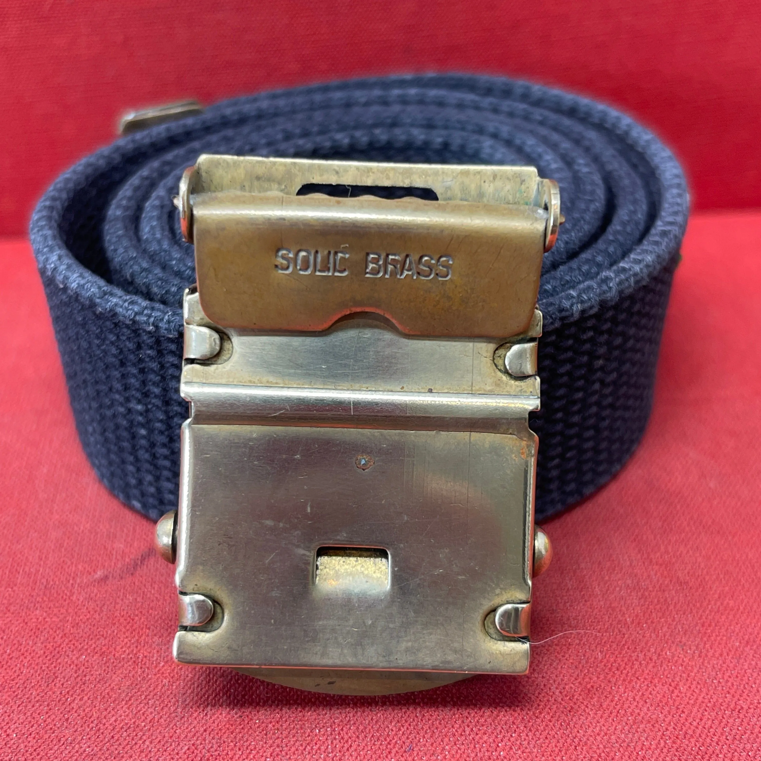 US Army Black Web Belt with Brass Buckle