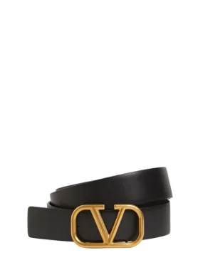 Valentino Garavani   30mm Logo leather belt 