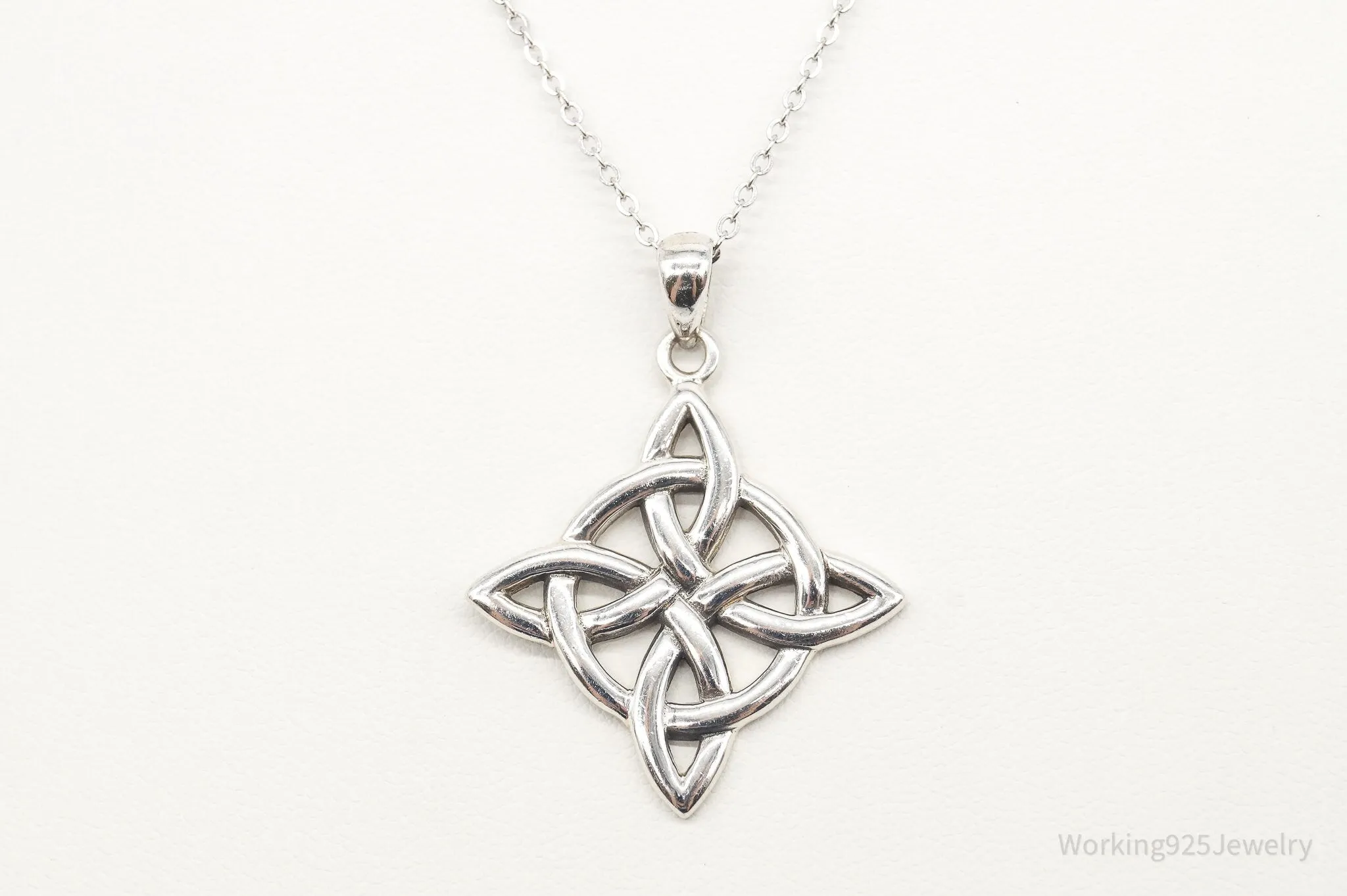 Vintage Designer PSCL Celtic Knot Sterling Silver Necklace