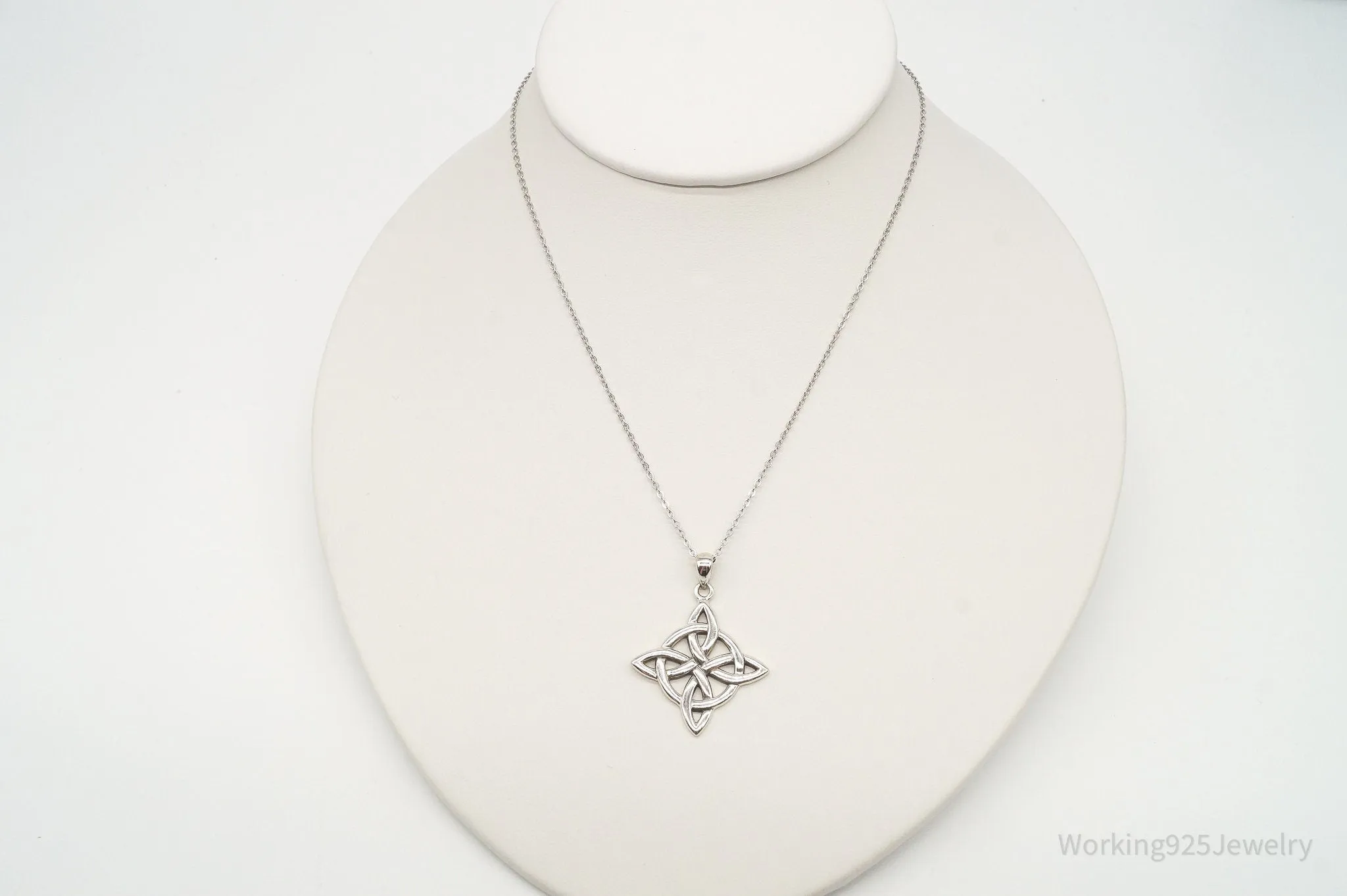 Vintage Designer PSCL Celtic Knot Sterling Silver Necklace