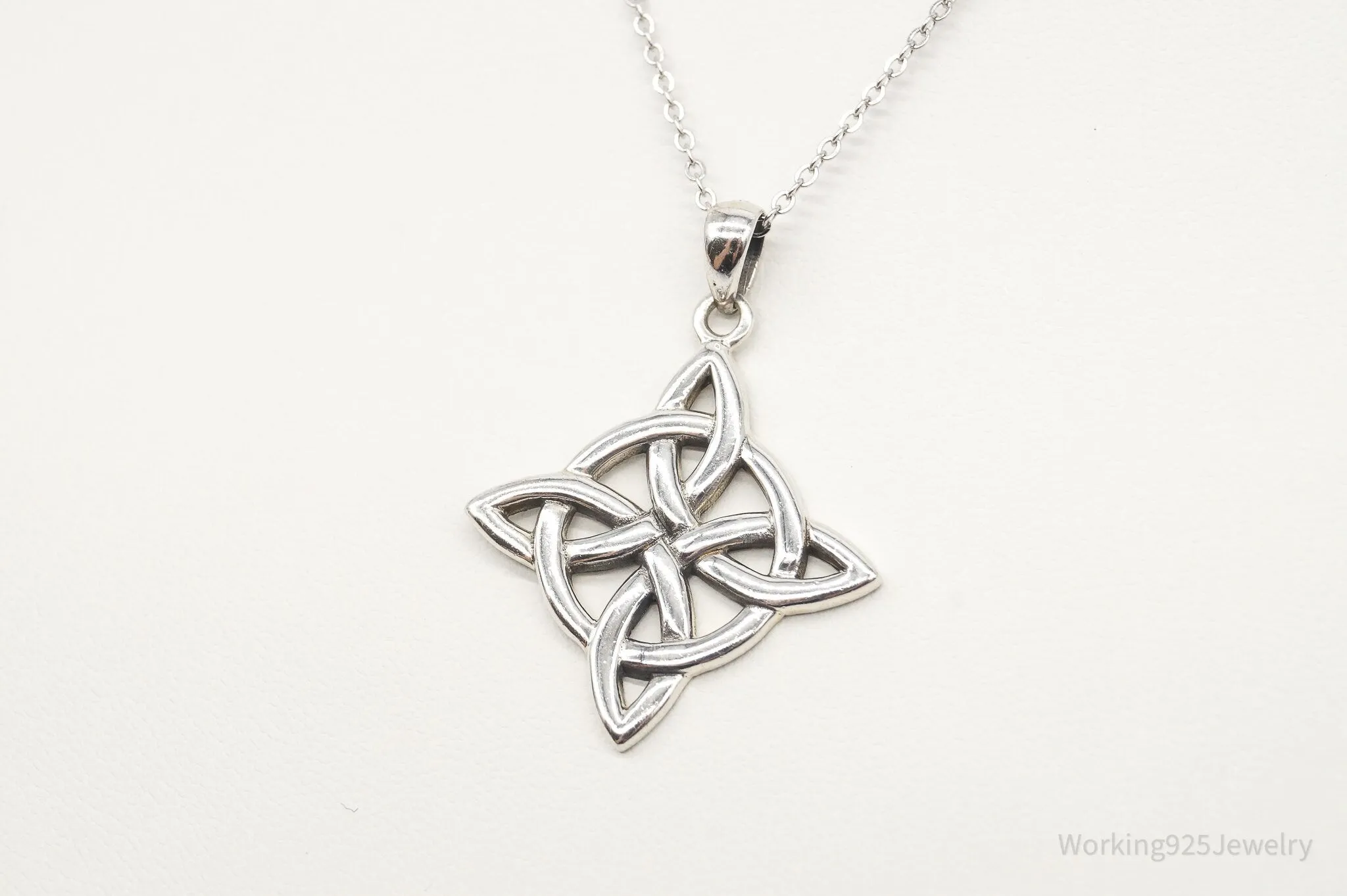 Vintage Designer PSCL Celtic Knot Sterling Silver Necklace