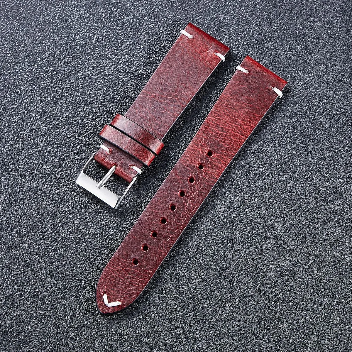 Vintage Oiled Leather Watch Straps Compatible with the Lacoste 22mm Range