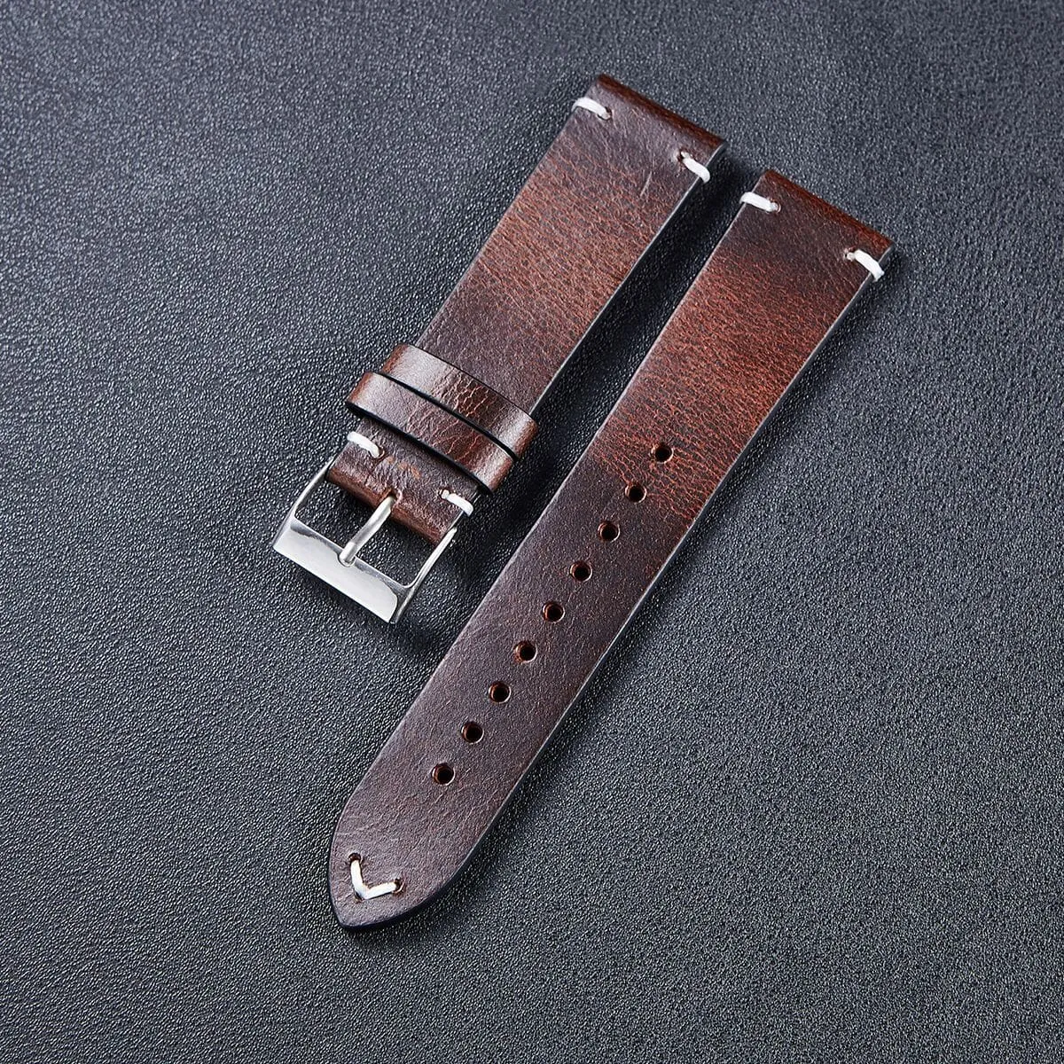 Vintage Oiled Leather Watch Straps Compatible with the Lacoste 22mm Range