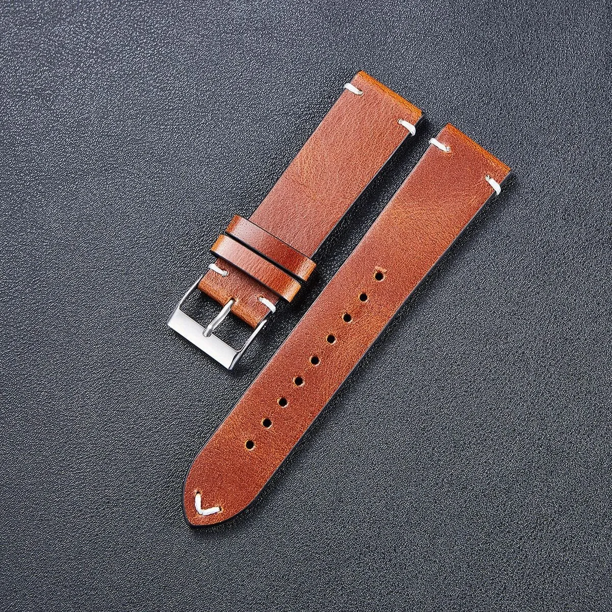 Vintage Oiled Leather Watch Straps Compatible with the Lacoste 22mm Range