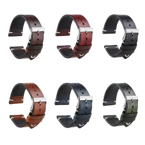 Vintage Oiled Leather Watch Straps Compatible with the Xiaomi Redmi Watch 3 Active, Lite & Youth