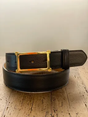 W. Kleinberg Pebbled Calf Belt Black