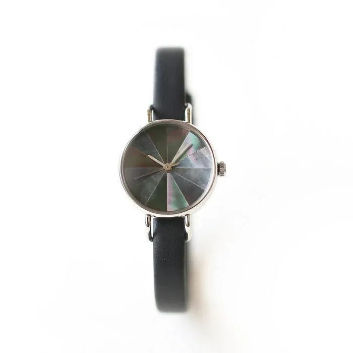 Women's Wristwatch - Black Lip Oyster Pearl Shell, Japanese handmade wrist watch